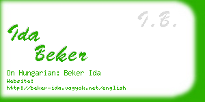 ida beker business card